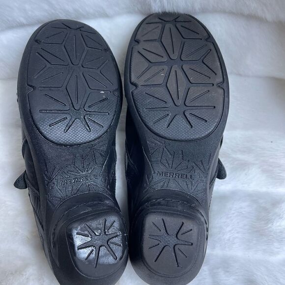 Merrell Womens Black Leather  Clogs Comfort Shoes Size 9 - Picture 3 of 10